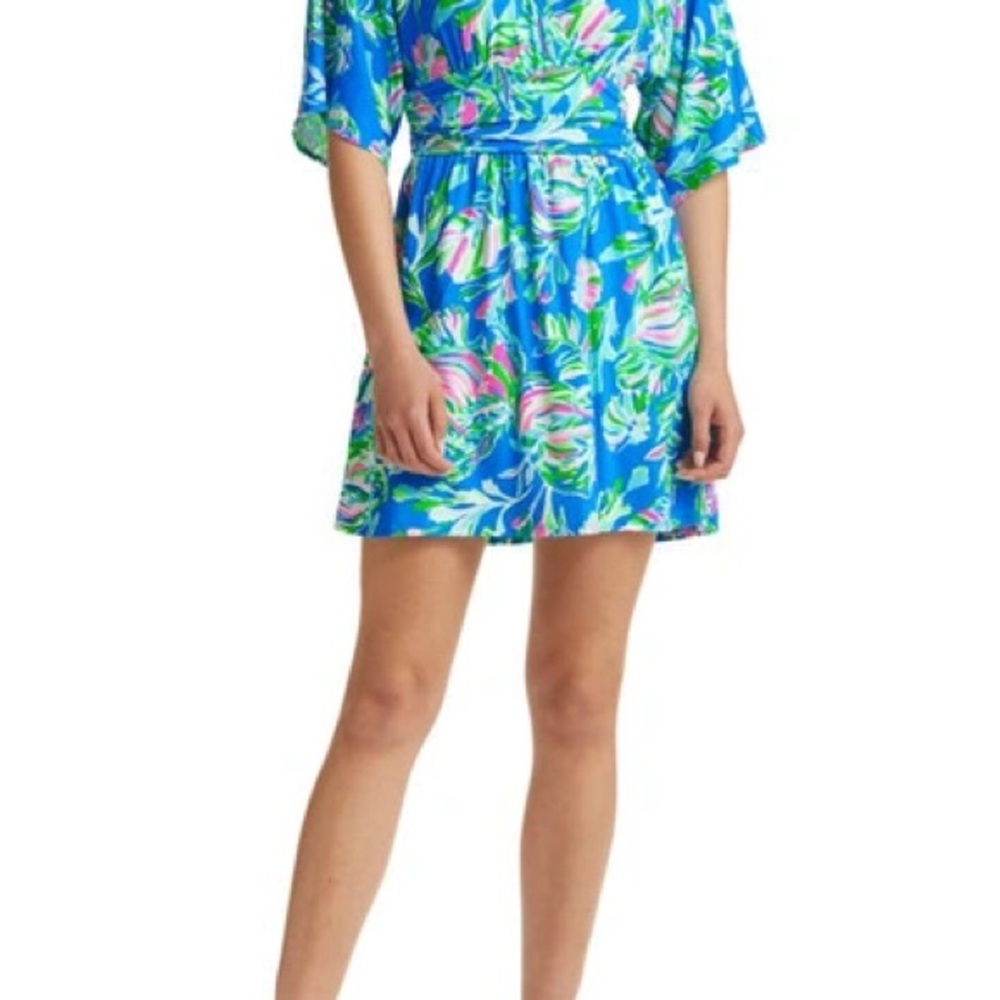 Lilly Pulitzer Blue and Green Floral Dress